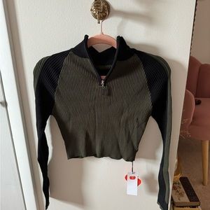 Cider Cropped High Neck Long Sleeve